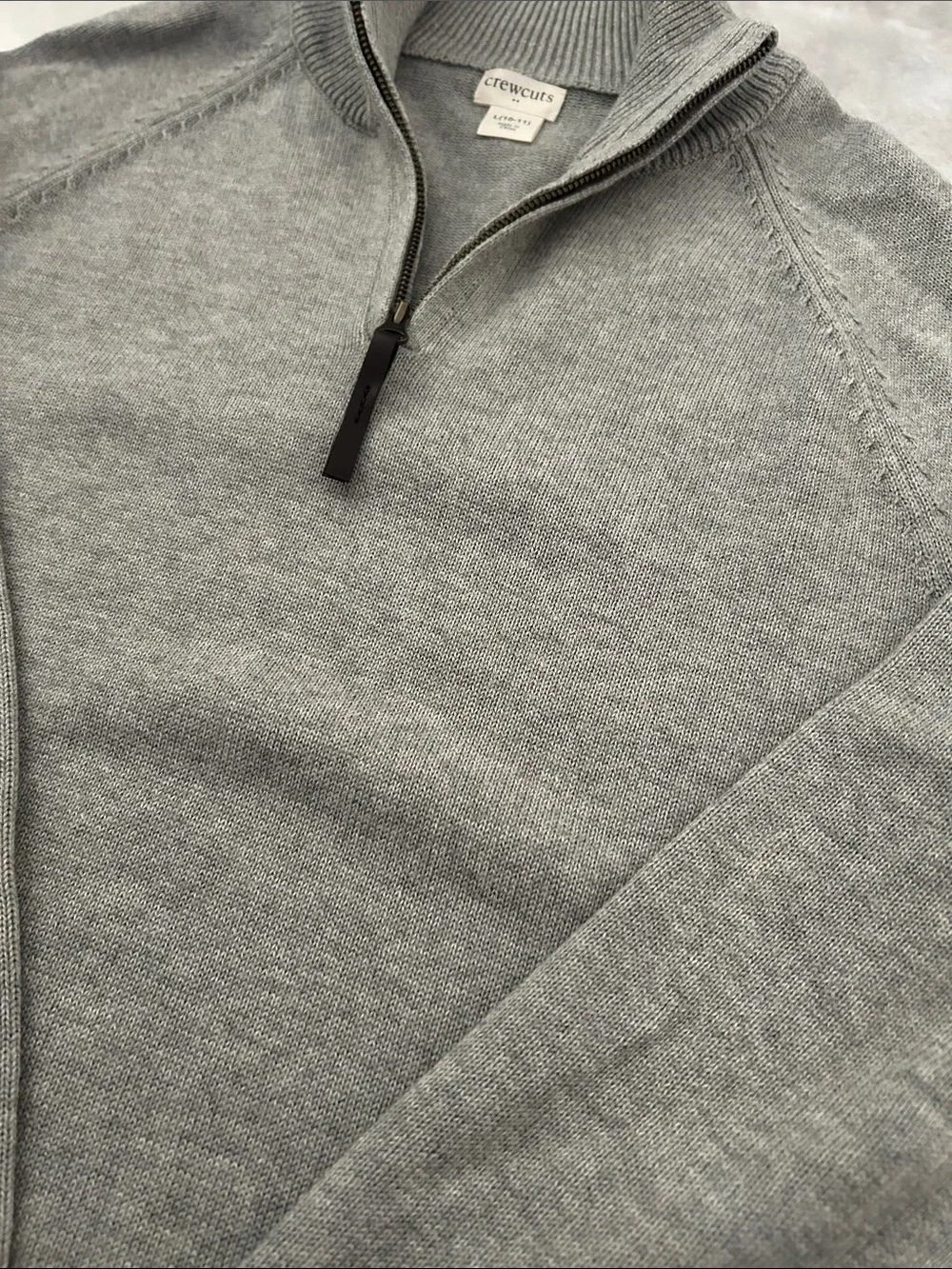 Crewcuts Gray Half-Zip Mock Neck Sweater